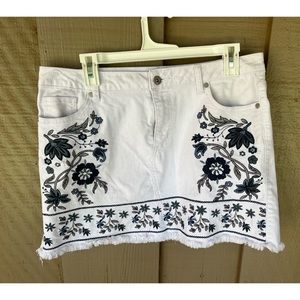 Altar’d State Jean Skirt Embroidered
